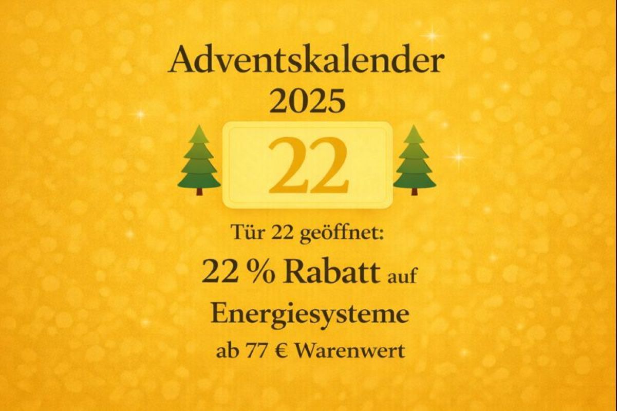 ? Door 22 β 22% Discount on Energy Systems from β¬77 Order Value ?? German OR ?? English ? Door 22 β 22% Discount on Energy Systems from β¬77 Order Value ?? German OR ?? English