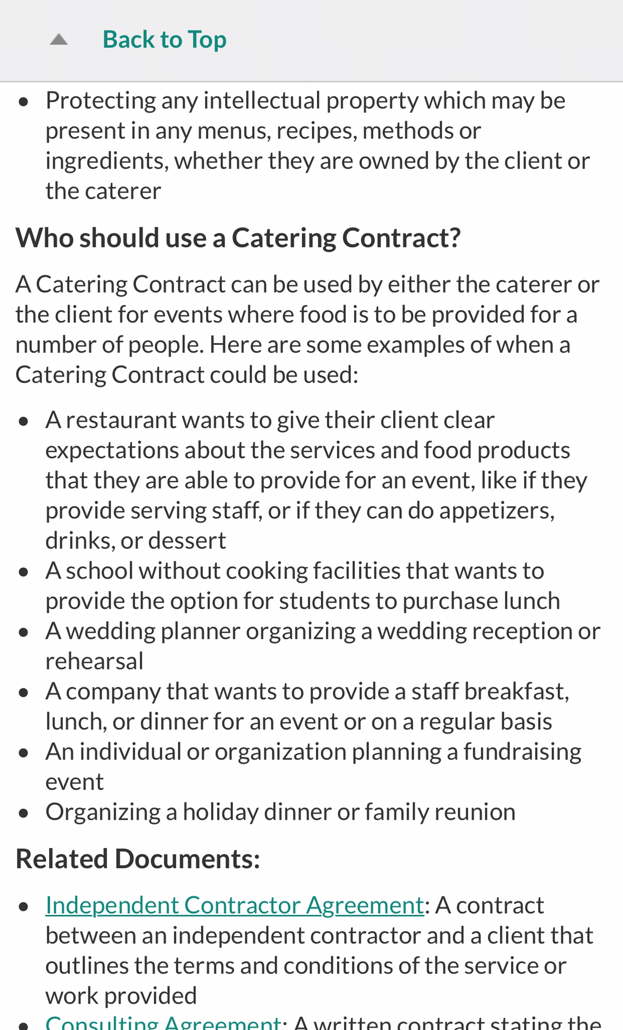 Create Your Free Catering Contract