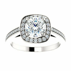 14k white gold 1.02 Center diamond engagement ring