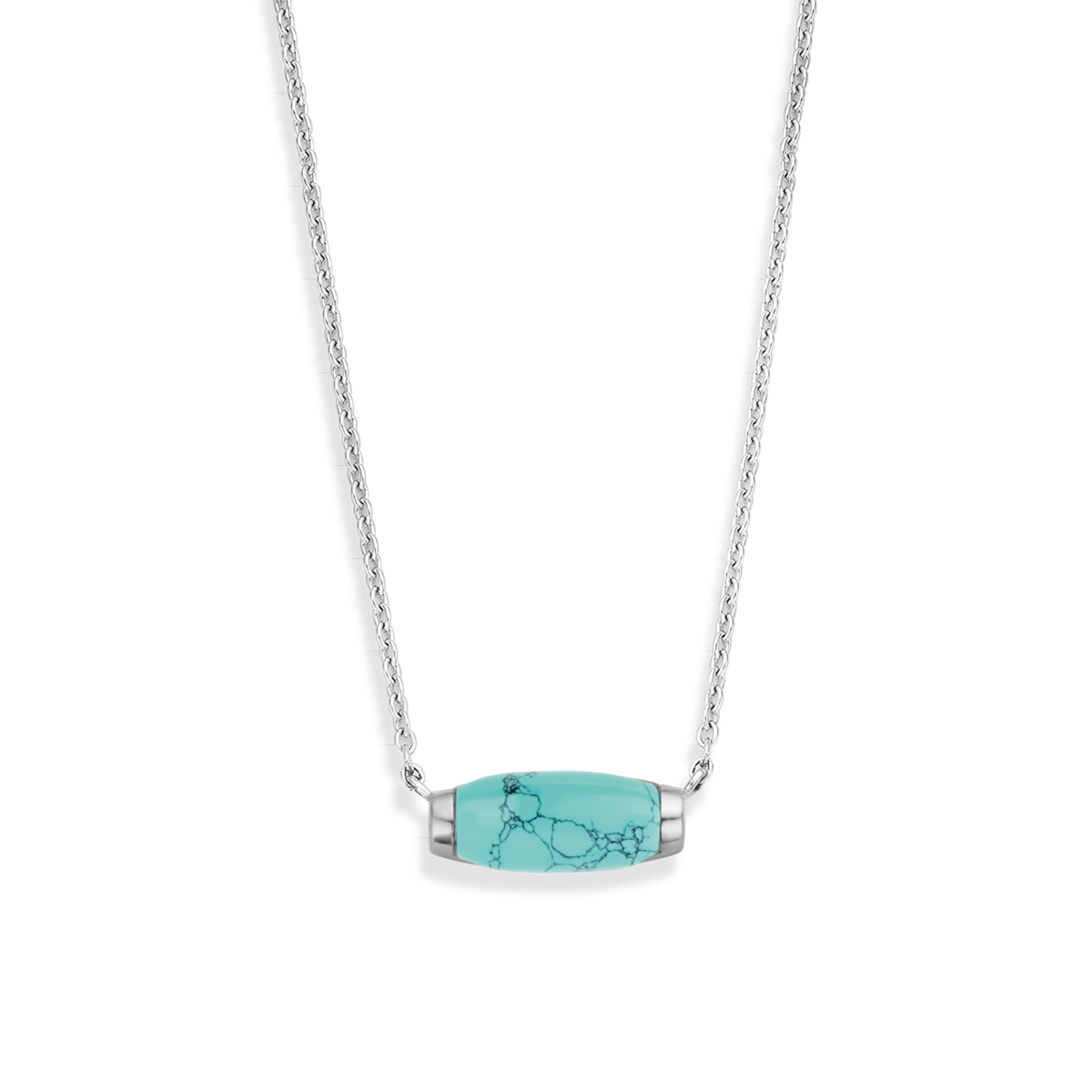 Turquoise Stone Ti-Sento Milano Silver Necklace 3942TQ