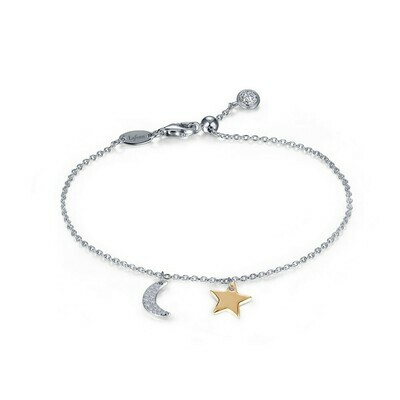 2-Tone Moon & Star Bracelet