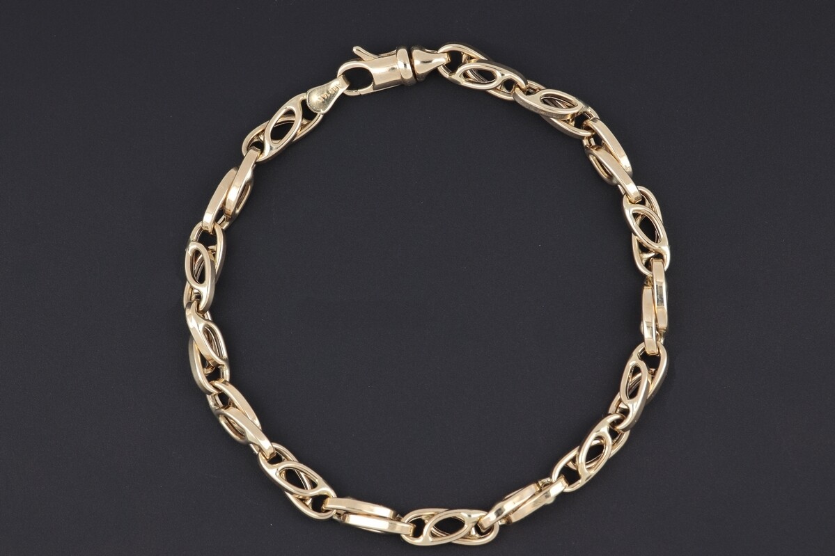 14KYG Crossed Mariner's link bracelet