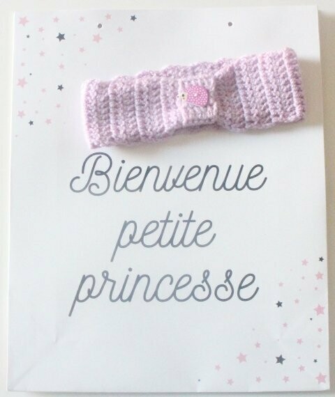 Bandeau En Laine Bebe Couleur Lilas