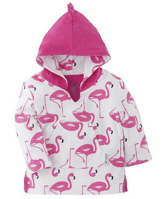 Zoocchini Set Baby Costumino Contenitivo + Cappellino, Fenicottero - UPF  50+ bambina