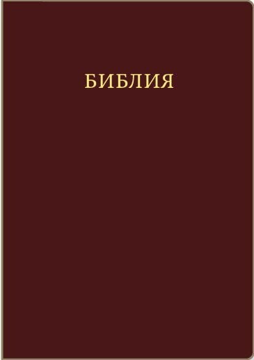 Библия. Большой формат.  (Коричневая). Молния, золотой обрез