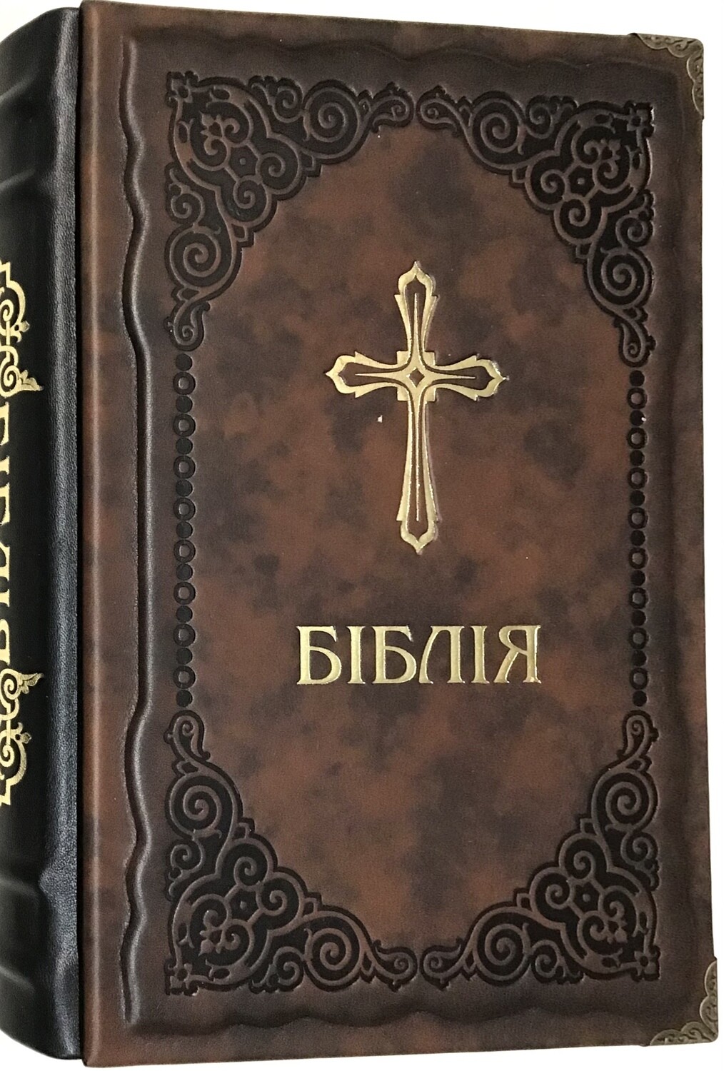 Ukrainian Bible large size Біблія шкіряна (ручна робота)  Коричнева позолочений обріз​ индекси