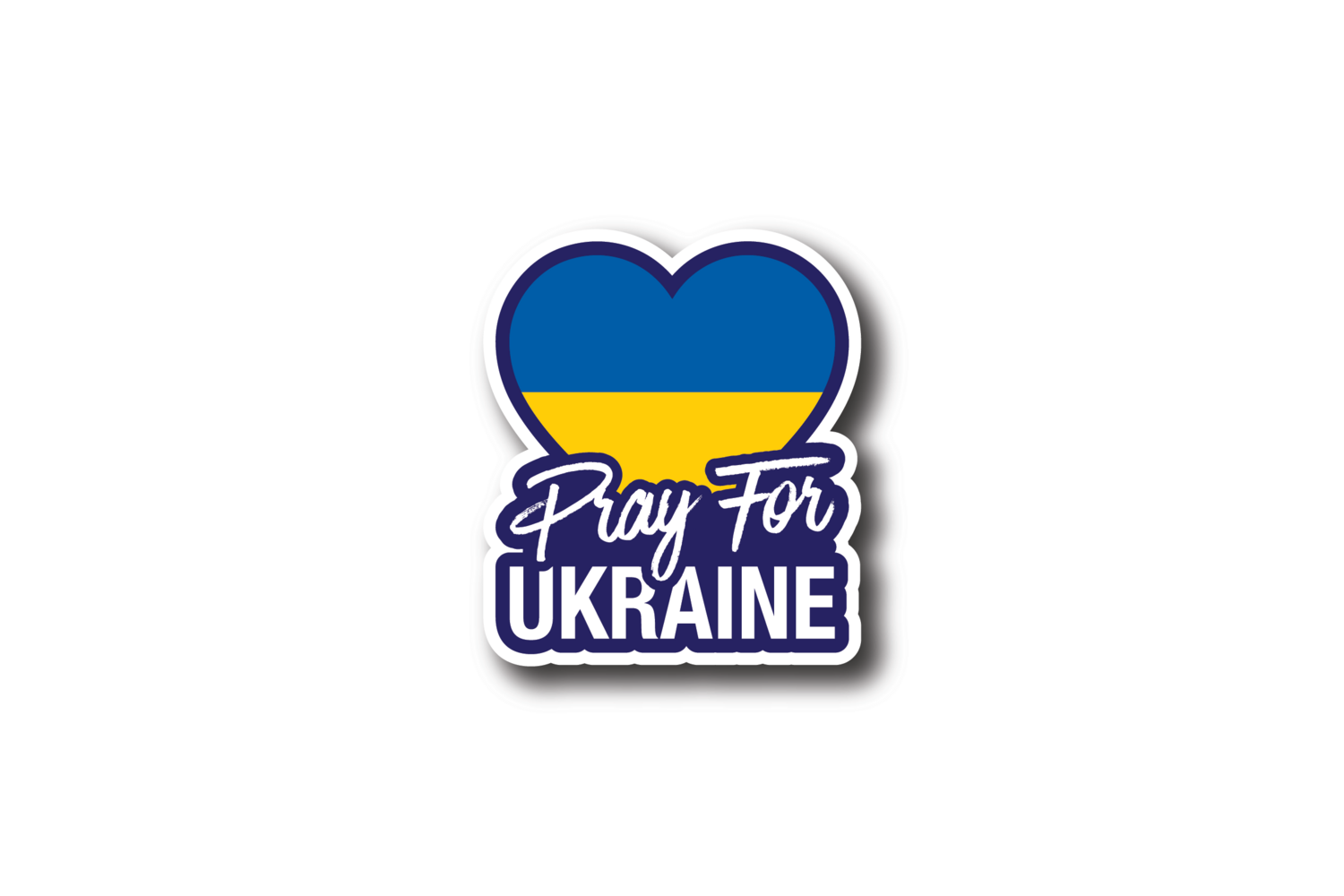 Pray For Ukraine Heart Sticker