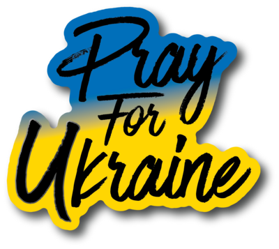 Pray For Ukraine  Sticker 5inX4.5in