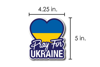 Pray For Ukraine Flag Heart Sticker