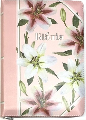 Ukrainian Bible medium size Біблія середний формат индекси замок срібний обріз .