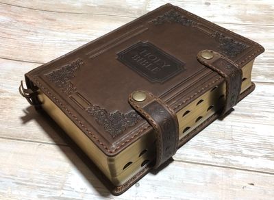 Ukrainian English Parallel Bible Українсько-Англійська Біблія шкіряна ручна робота.