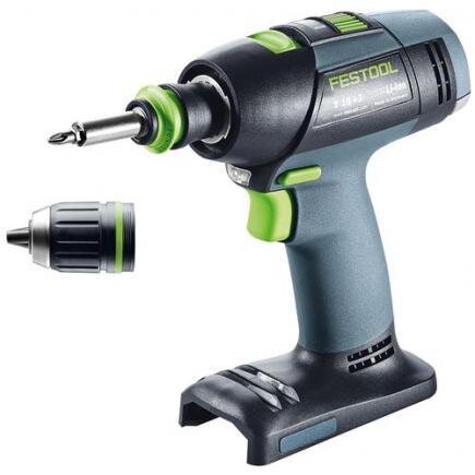 FESTOOL 576448 - Trapano avvitatore a batteria T 18+3-Basic senza batteria