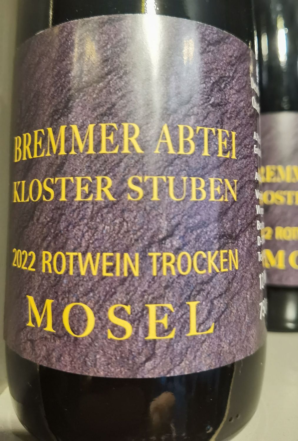 Bremmer Abtei Kloster Stuben Trocken Rotwein 2022