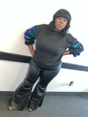 Black Faux Leather Wide Leg Pants Black Faux Leather Wide Leg Pants