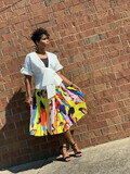 Martha Multi Yellow Pleated Skirt Martha Multi Yellow Pleated Skirt