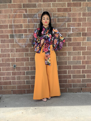 Orange Peel High Waist Wide Leg Flare Pants Orange Peel High Waist Wide Leg Flare Pants
