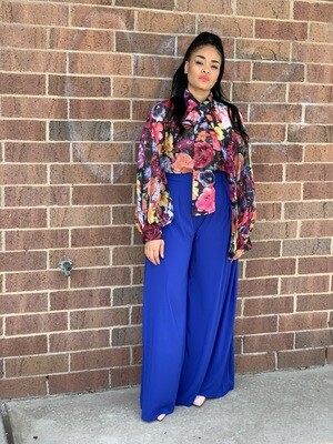 Royal Blue HIGH RISE WIDE LEG PALAZZO PANTS Royal Blue HIGH RISE WIDE LEG PALAZZO PANTS