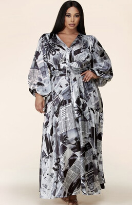 Black And White Print Maxi Dress Black And White Print Maxi Dress