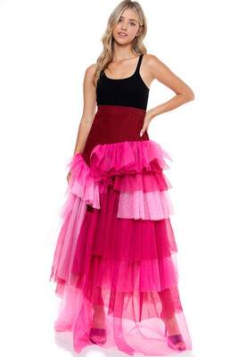 Pink Tulle Layered Skirt / Dress