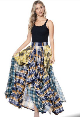 Yellow/Blue Plaid Damsel Skirt