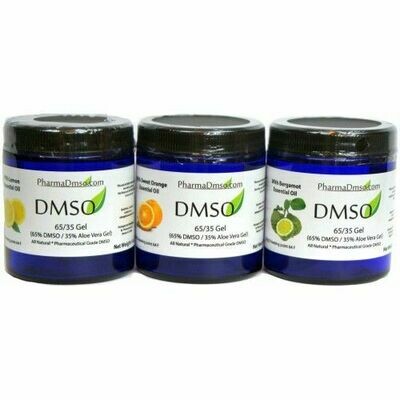 Elevate organic DMSO gel 3-pack w bergamot, lemon, and Orage essential oils