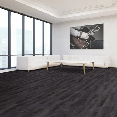 Dark Shadows 6x48 Glue Down Vinyl Flooring – 20 mil Wear Layer, 3mm Thick, Hand-Scraped Distressed Texture, Painted Bevel
