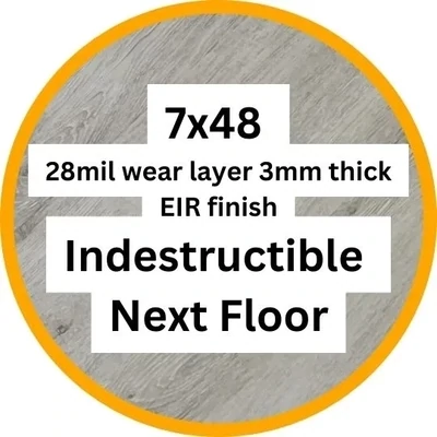 7x48 | 28mil wear layer | 3mm thick | Indestructible Next Floor