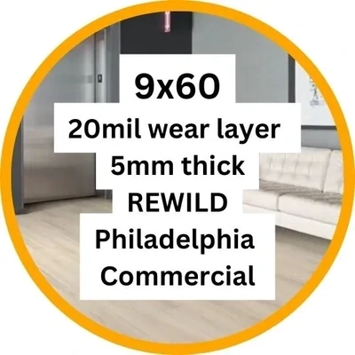 9x60 | 20mil wear layer | 5mm thick | REWILD Philadelphia Commercial