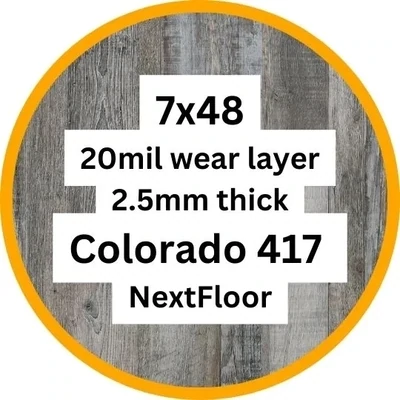 7x48 | 20mil wear layer | 2.5mm thick | Colorado Next Floor