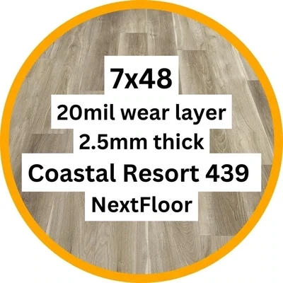 7x48 | 20mil wear layer | 2.5mm thick | Coastal Resort Next Floor