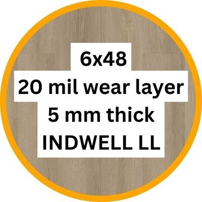 6x48 Loose Lay Vinyl Plank | 20 mil wear layer | 5 mm thick | INDWELL LL