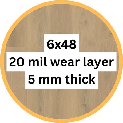 6x48 Loose Lay Vinyl Plank | 20 mil wear layer | 5 mm thick
