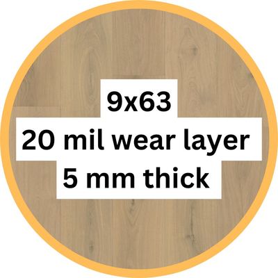 9x63 Loose Lay Vinyl Plank | 20 mil wear layer | 5 mm thick