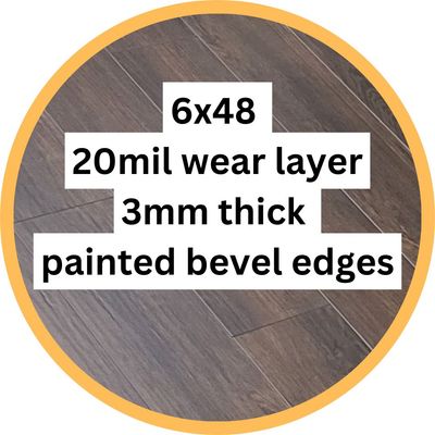 6x48 |  20mil wear layer | 3mm thick | painted bevel edges