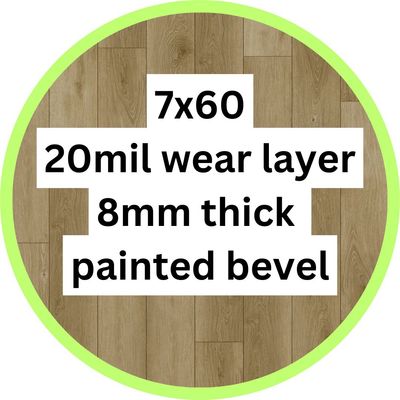 7x60 | 20mil wear layer | 8mm thick | painted bevel