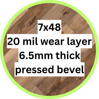 7x48 | 20mil wear layer | 6.5mm thick | Pressed Bevel