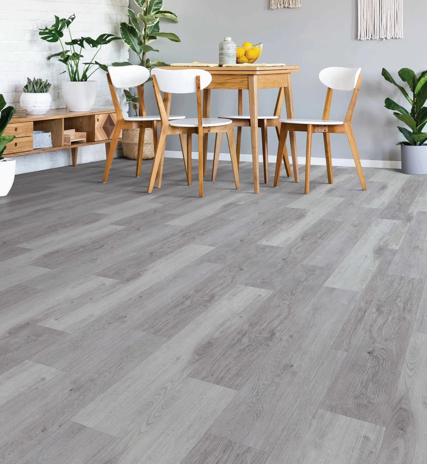 Pewter Oak 7x48 | 12 mil wear layer | 2 mm thick Glue Down Vinyl Flooring