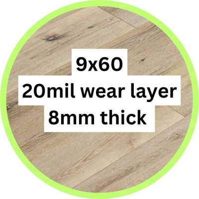 9x60 | 20mil wear layer | 8mm thick | rigid core LVP
