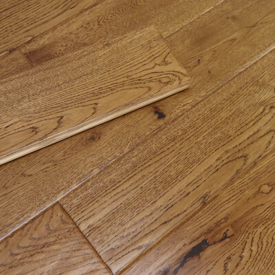 Gunstock Oak 5" Hand-Scraped | Solid Hardwood Floor