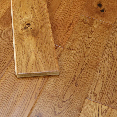 Golden Saddle Oak 5" Hand-Scraped | Solid Hardwood Floor
