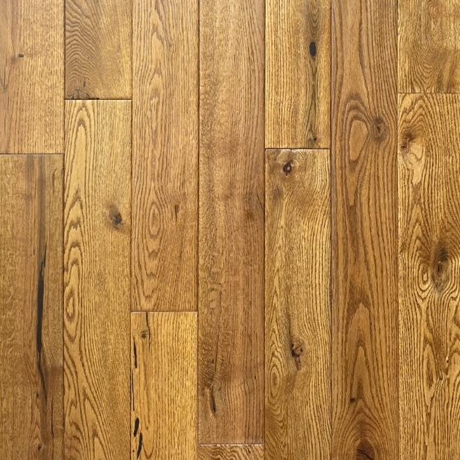 Golden Saddle Oak 5" Hand-Scraped | Solid Hardwood Floor
