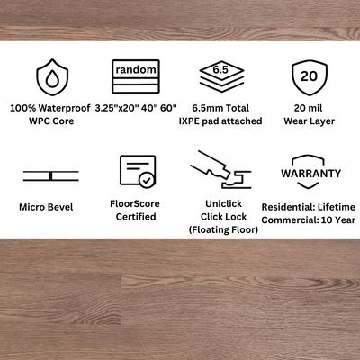 Saddle Oak 3.25" Narrow Plank Click Lock LVP Flooring – Random Length | 20 mil Wear Layer | 6.5mm (1/4") | WPC Core