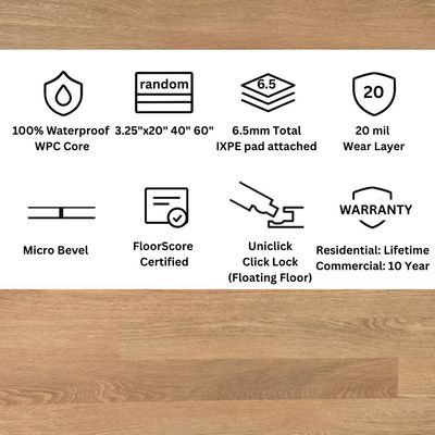 Red Oak 3.25" Narrow Plank Click Lock LVP Flooring – Random Length | 20 mil Wear Layer | 6.5mm (1/4") | WPC Core