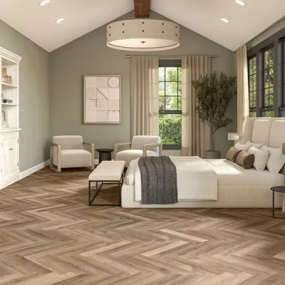 Lodge Herringbone Waterproof SPC Vinyl Plank Floor