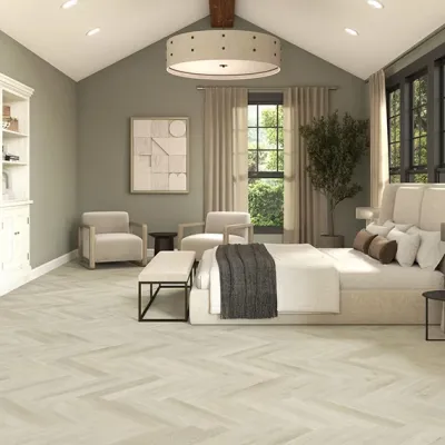 Picket Fence Herringbone Waterproof SPC Vinyl Plank Floor