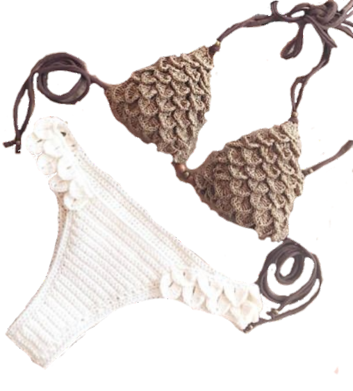 Bikini Crochet  Hojas