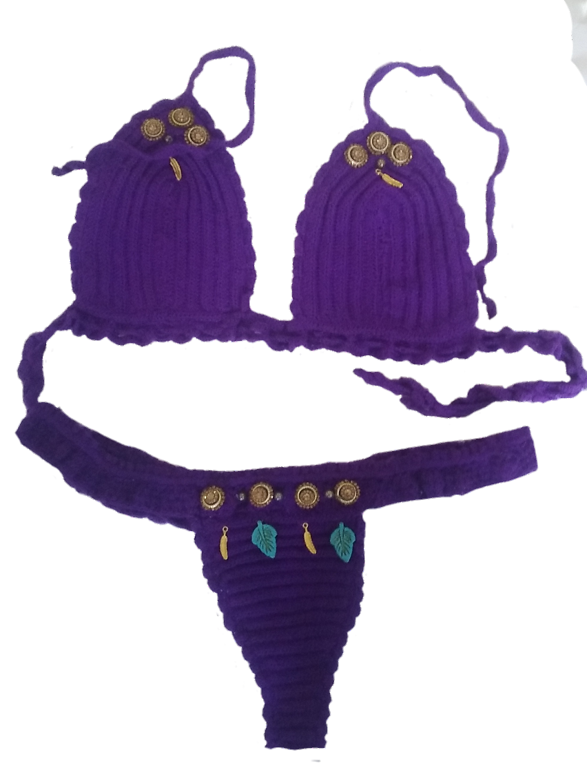 Bikini   Crochet  Morado