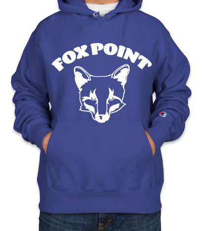 Fox Point Champion Adult 9 oz. Double Dry Eco® Pullover Hood White on Royal Blue