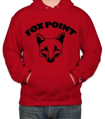 Fox Point Champion Adult 9 oz. Double Dry Eco® Pullover Hood Black on Red