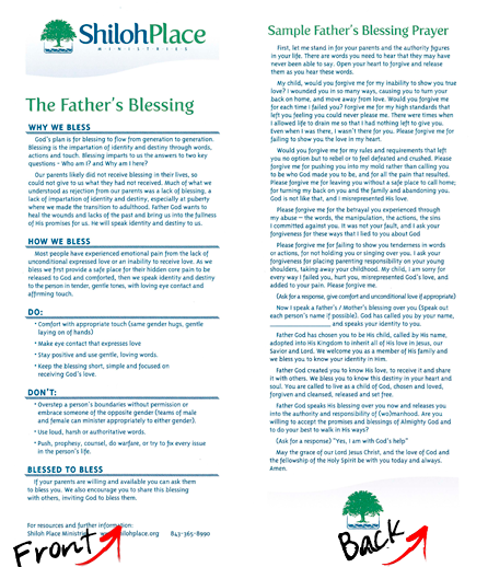 The Father's Blessing : Bookmark